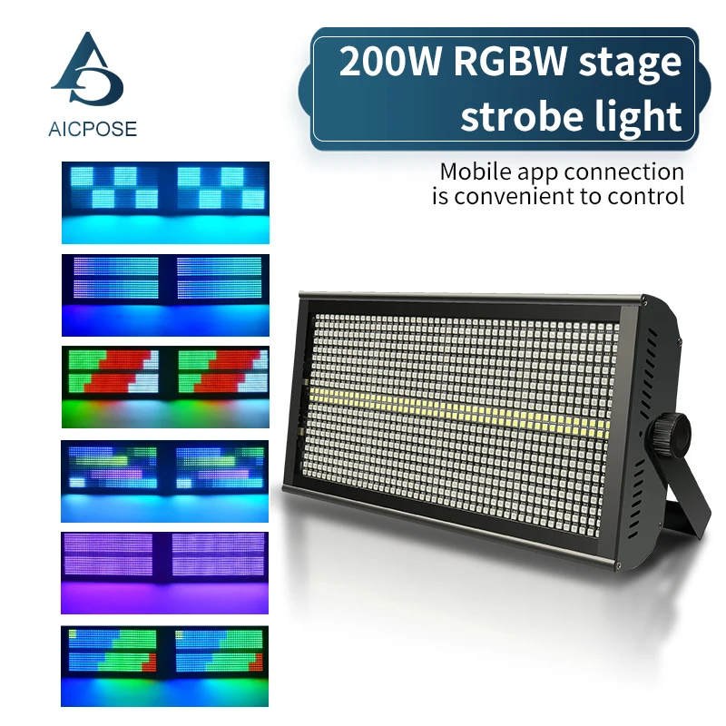 200W LED RGBW 4 in 1 48 Zone Strobe Light White 8000K DMX Super Bright Dj Wall Washer Bar Strobe Light Stage Lighting Effect