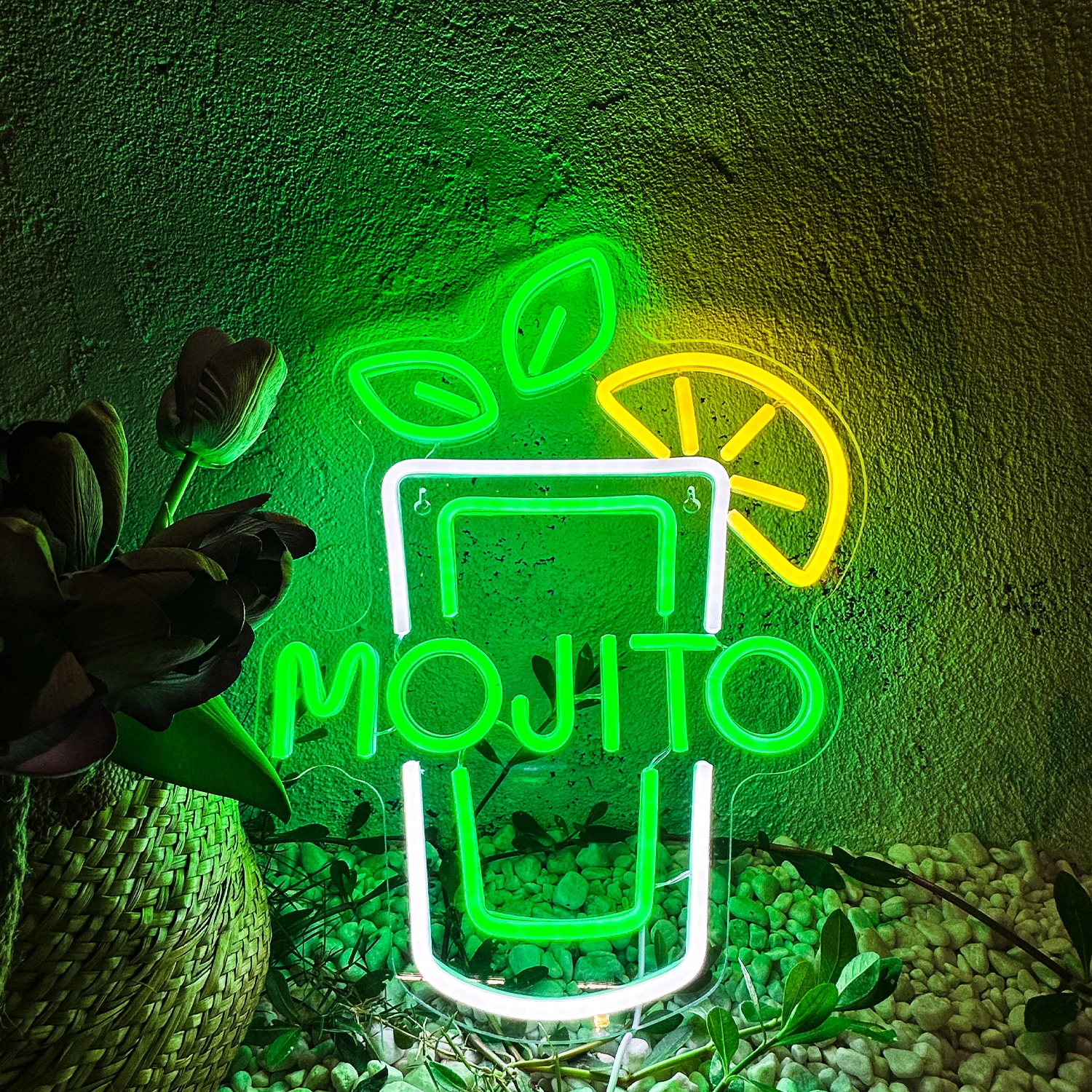 Велосипедный велосипед Mojito из винного дерева, неоновый домашний магазин, бар, искусственная фотокамера, фотосессия, искусство, годовщина, день рождения, атмосфера