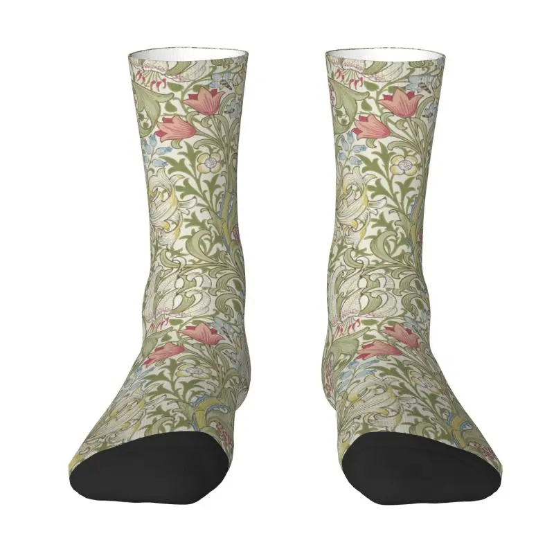 Fashion Print William Morris Art Socks for Women Men Stretch Summer Autumn Winter Floral Textile Pattern Crew Socks