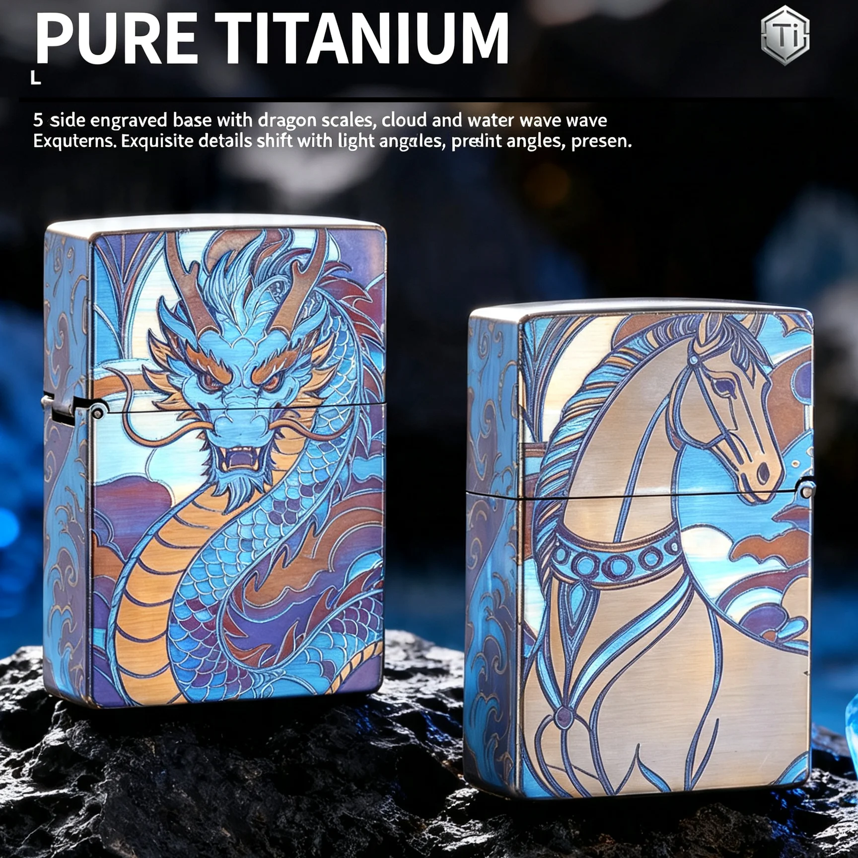 ZORRO Z860 Armor Titanium Petrol Lighter Full Titanium Insert Anodized Anti-Fade Flint Wick Flip Lighter Vintage EDC Gift