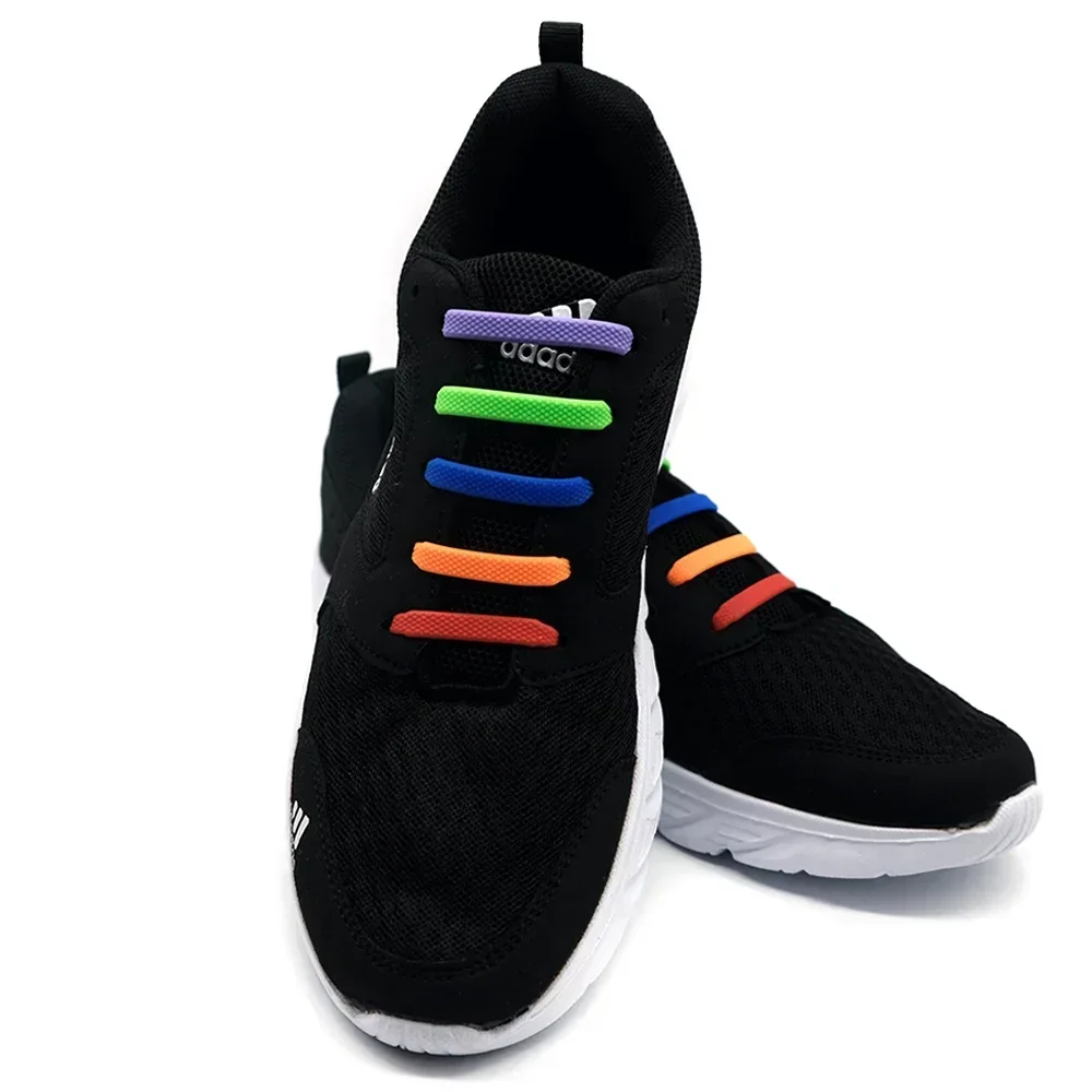 16pcs/Lot Lazy Shoes Accessories Elastic Silicone Shoelaces Shoelace Creative Kids Adult Sneakers Quick No Tie Rubber Shoelaces image 4