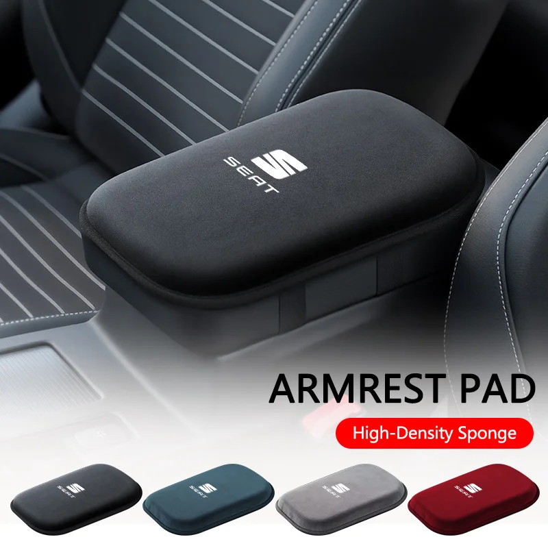 

Exquisite Luxury Suede Leather Car Armrest Cushion Center Console Armrest Protective Mat For Seat FR Leon IBIZA Arona Arosa