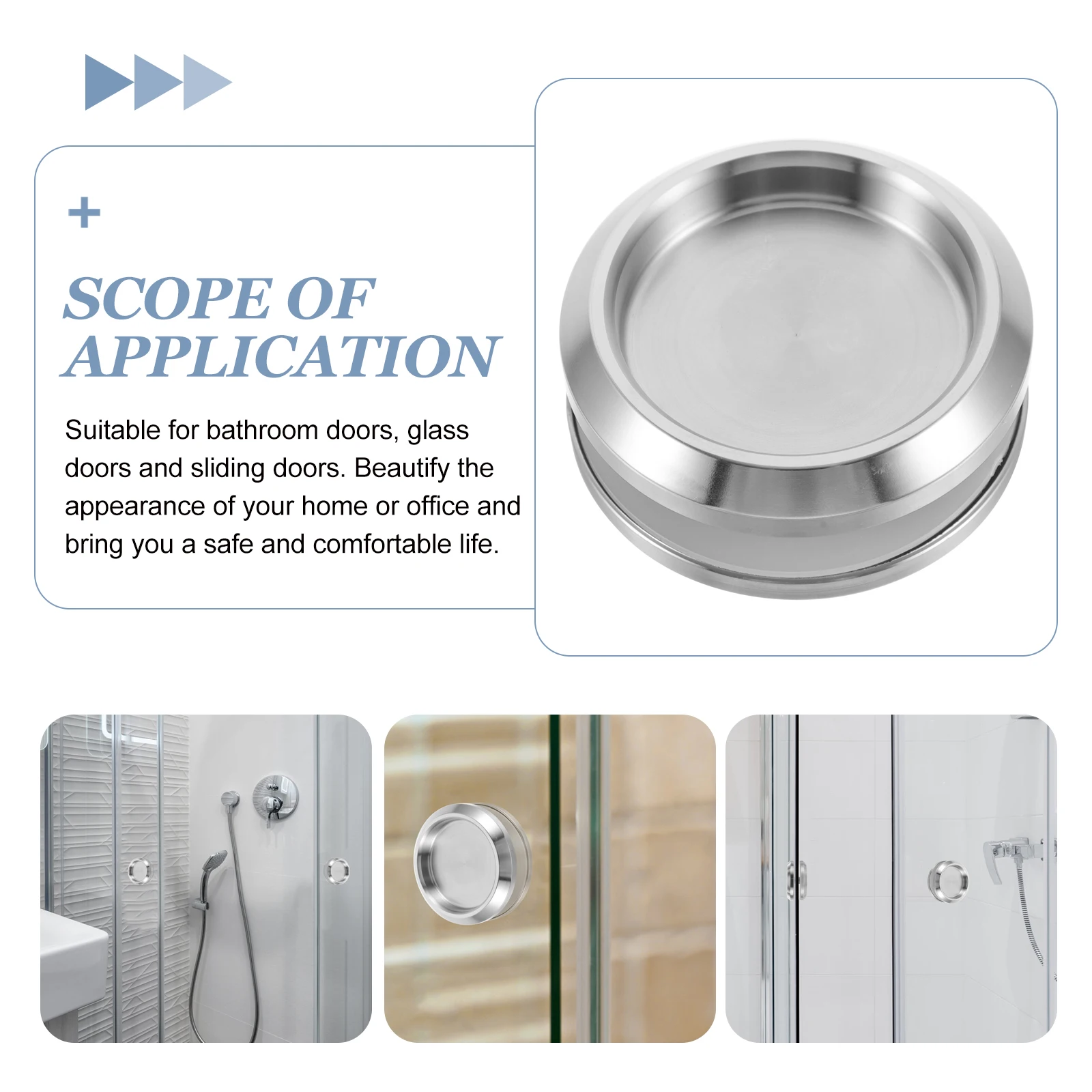 

2 шт., ручка для ванной комнаты из нержавеющей стали 304, стеклянные раздвижные двери для душа, круглая ручка, фурнитура, легко чистится, не ржавеет, прочный