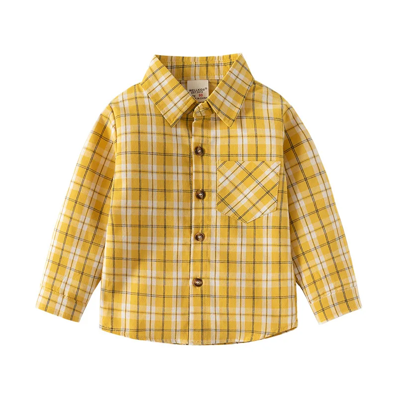 Quality Plaid Shirts for Boys Cotton Toddler Kids Tops Long Sleeve Spring Autumn Children\'s Clothes