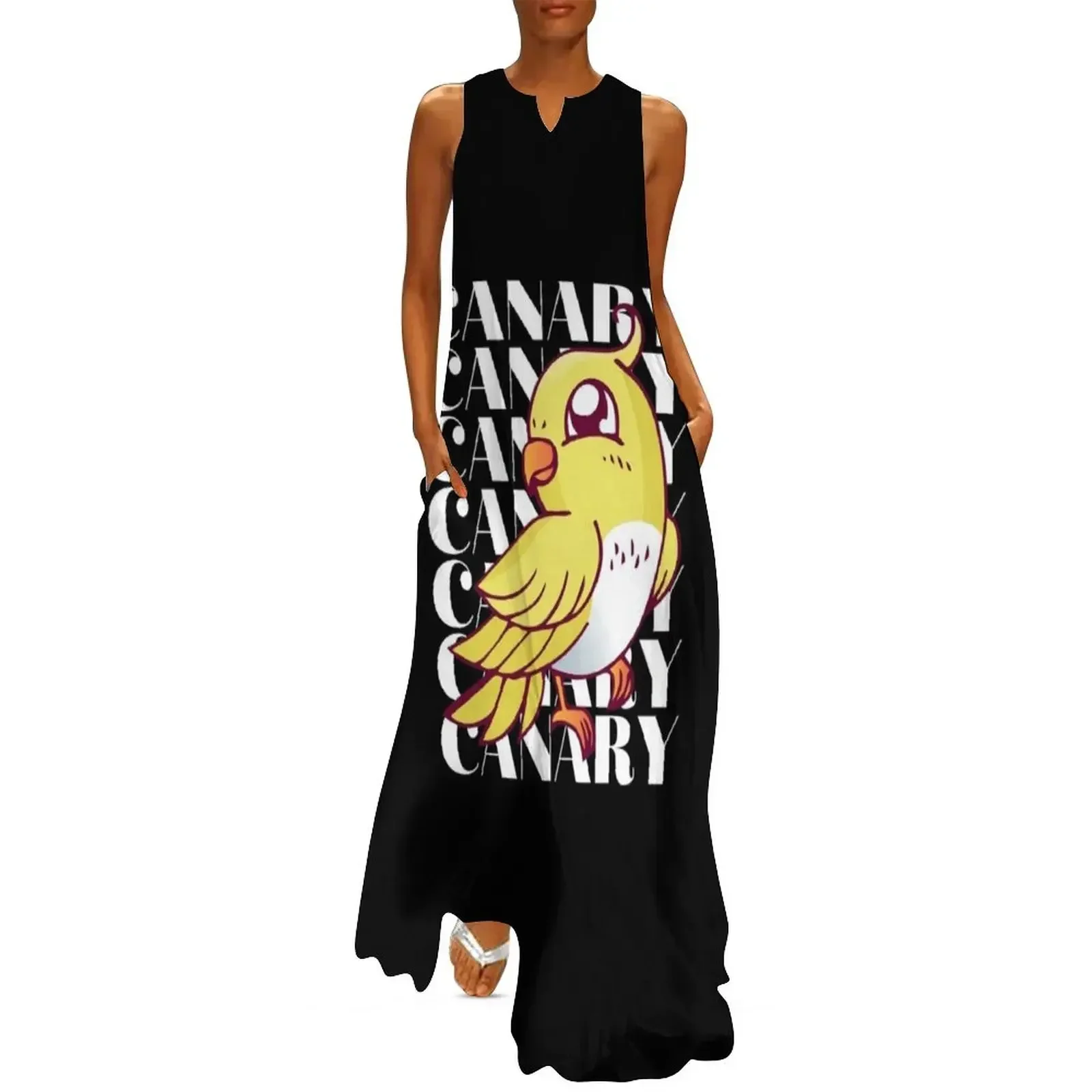 

Canary Bird Repeat Yellow Canary Long Dress Women's clothing women's summer clothing 2025 summer clothes for women Dress