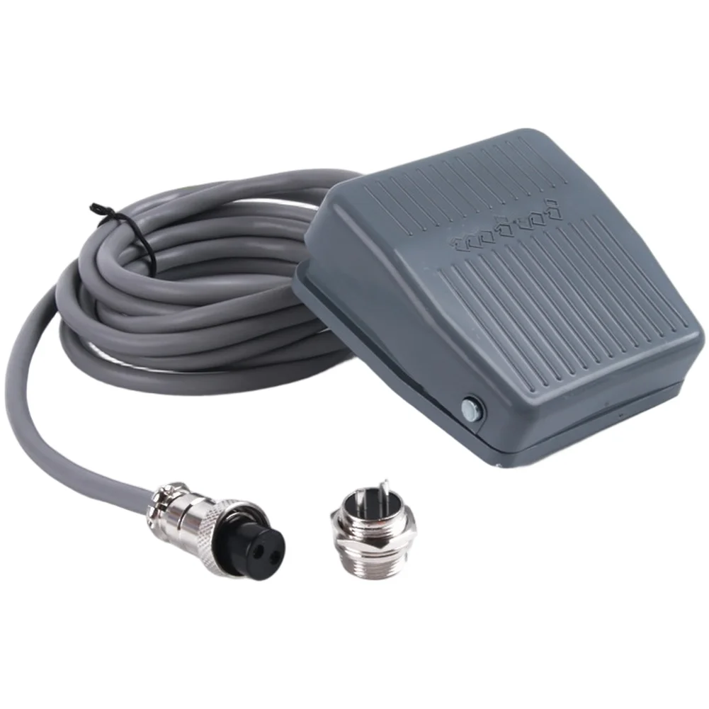 Gray TFS-201 Foot Pedal Switch With 2 Meter Cable And Silver Alloy Contacts For Machine Control Self IP62 Protection