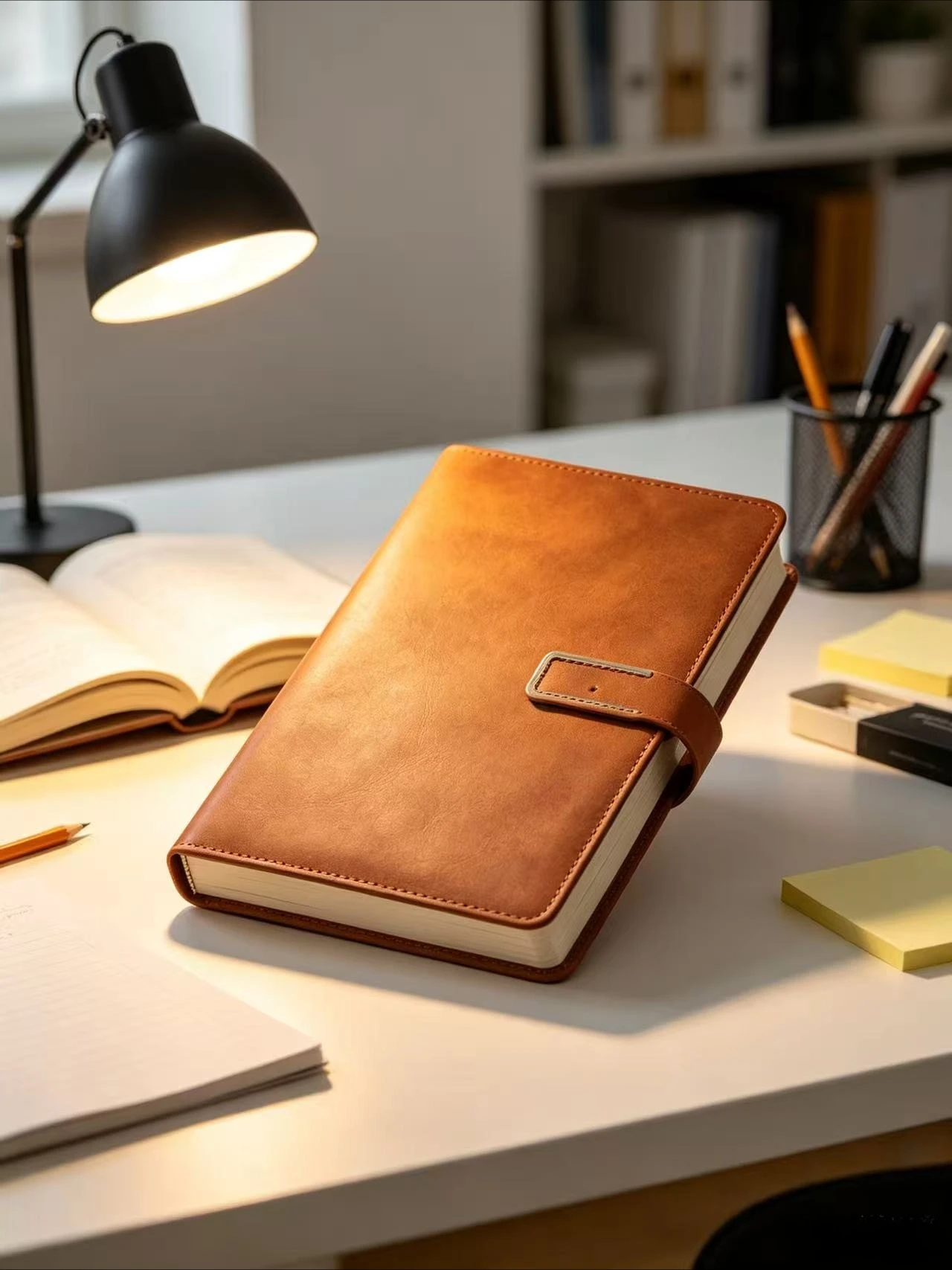 Vintage A5 Leather Notebook Soft Cover Buckle Journal 200 Pages Business Office College Daily Notepad Gift - view 6