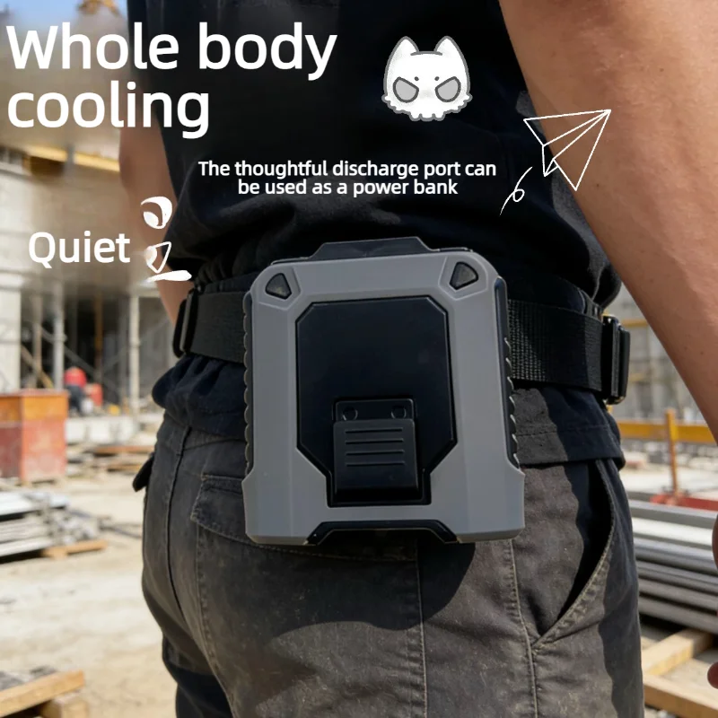 Waist Clip Fan Wearable Waist Fan Cooling For Outdoor Jobsite Travel Long Range For Outdoor Small Outdoor Camping Waist Fan