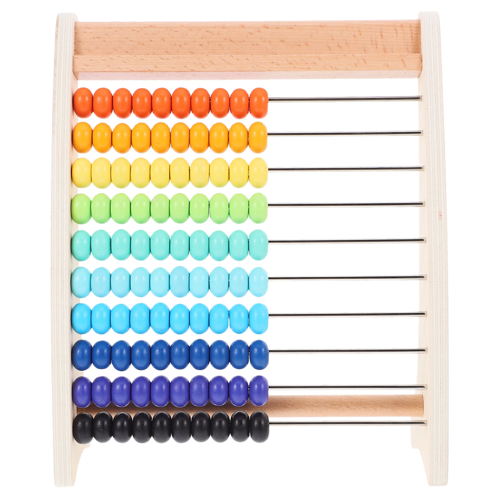 1Set Kids Educational Calculation Abacus Wooden Math Learning Tool for Number Color Recognition Brain Development Vintage Style