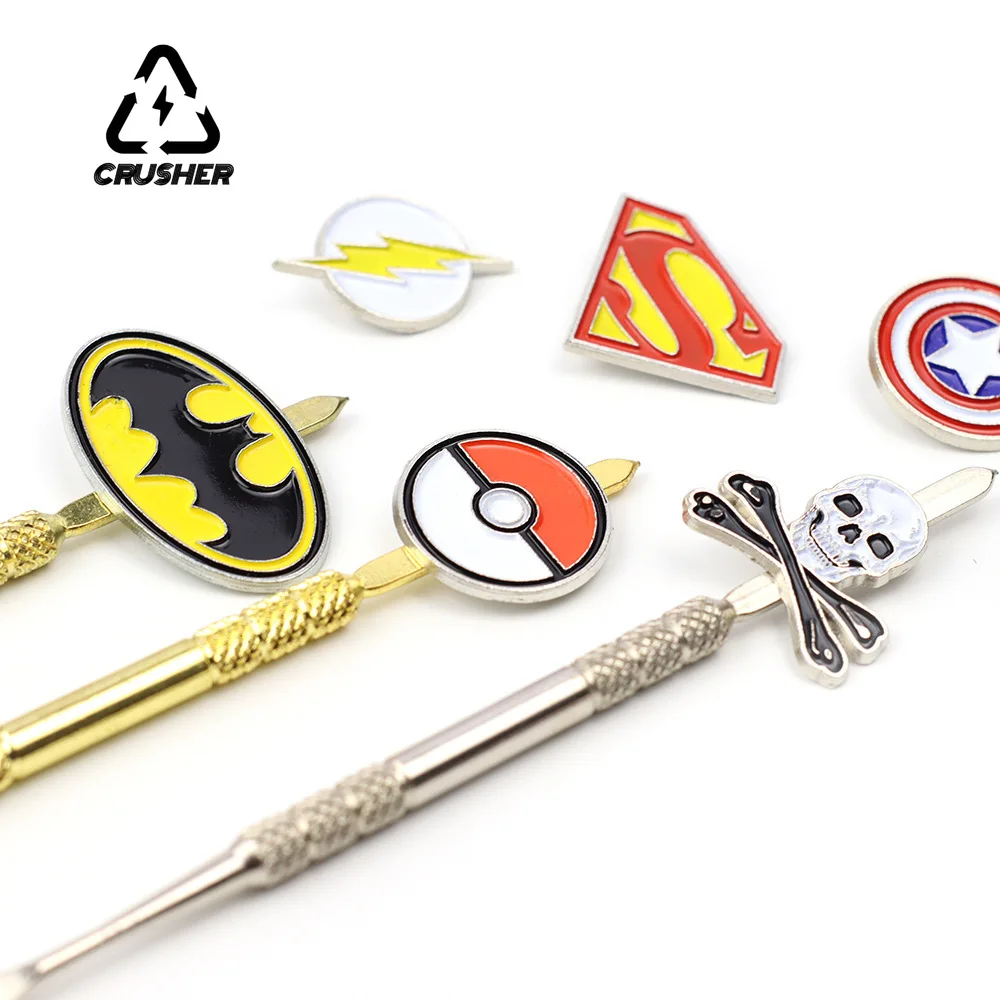 CRUSHER Heat Resisting Tobacco Oil Wax Spoon Cartoon Badge Stainless Steel Cleaning Stick Powder Smoking Pipe Accessories