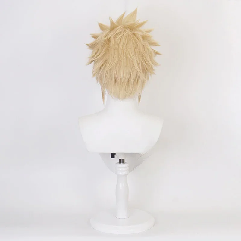 Anime Game Final Fantasy VII FF7 Cloud Strife Adult Unisex Short Curly Heat Resistant Synthetic Hair Wigs Halloween Props