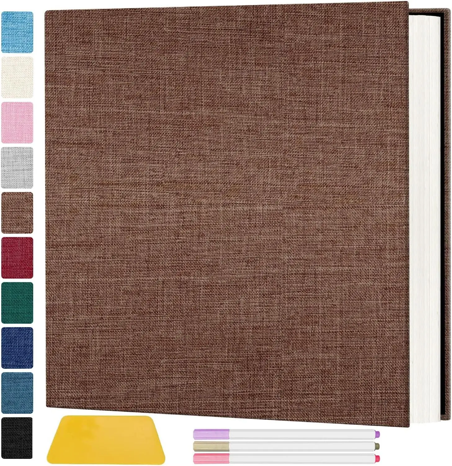 

Photo Album Self Adhesive Pages, 60 Pages Magnetic Scrapbook Albums with Sticky Page, Photos Album Holds 8x10 & 5X7 & 4x