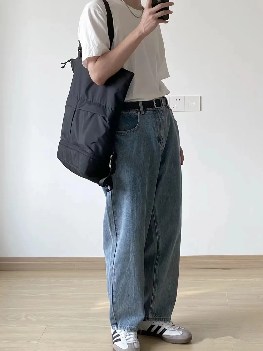 

ex Большая нейлоновая сумка Capaci Taure Double Oulder, дорожная сумка-тоут, корейская школьная сумка на молнии для молодежи