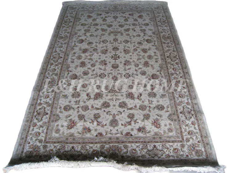 

Free shipping 6.1'X9.2' 160 Line Hand-knotted Wool and silk Oriental Persian carpet handmade Persian carpet