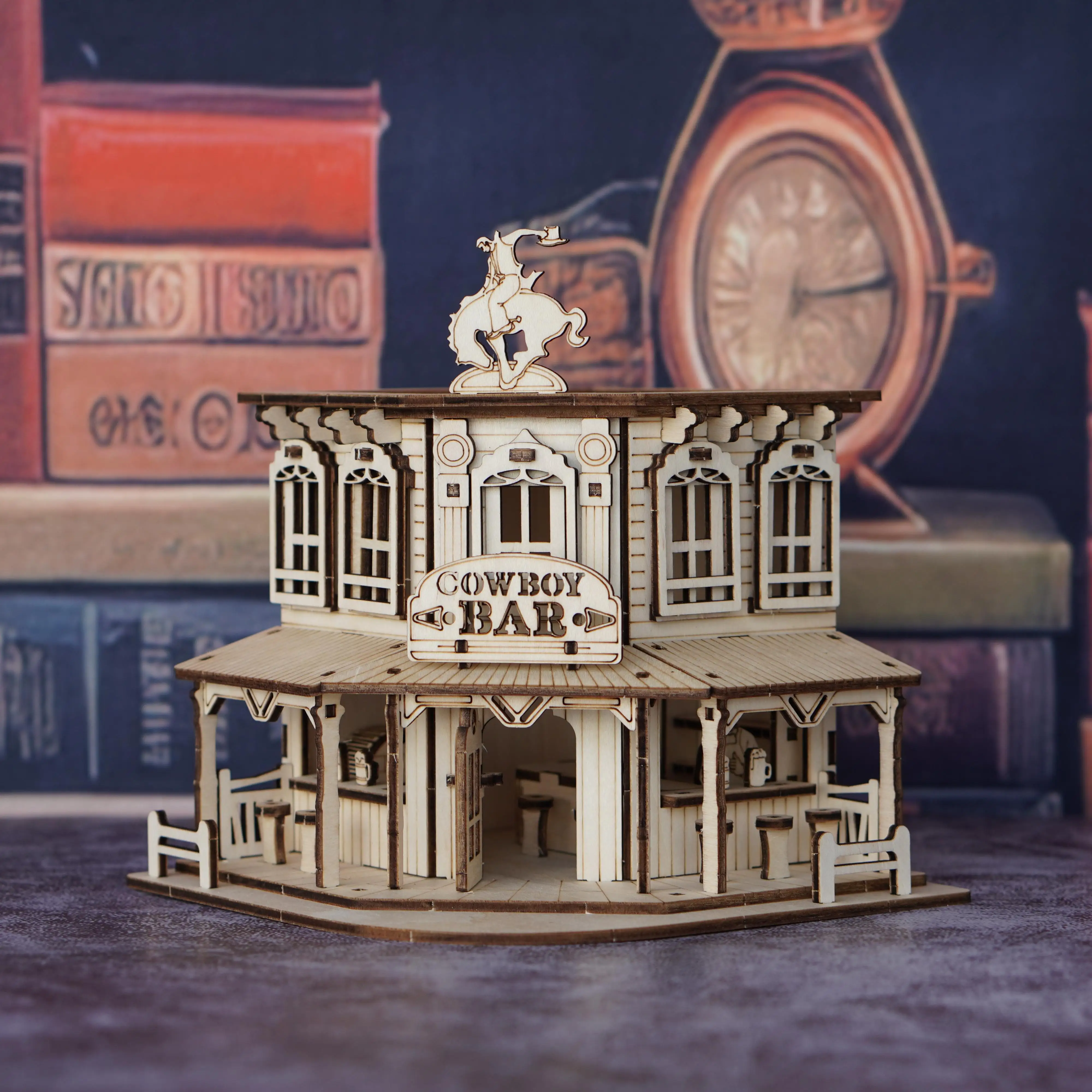 ألعاب ألغاز خشبية ثلاثية الأبعاد مناسبة للبالغين، وقضبان رعاة البقر، ونماذج البناء، ومجموعات نماذج تجميع خشبية مصنوعة يدويًا