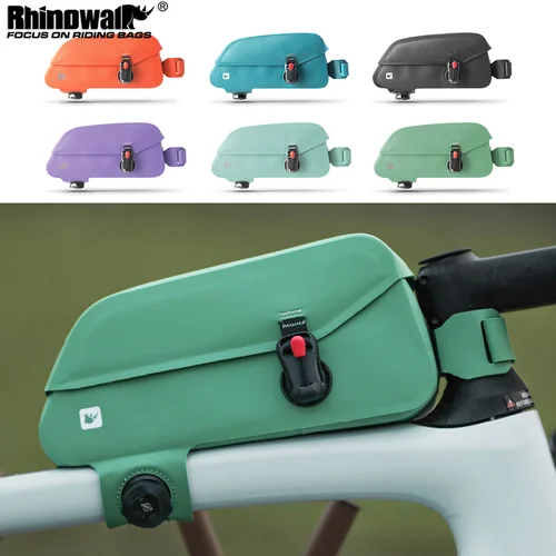 Rhinowalk-bolsa para tubo delantero de bicicleta, impermeable, con hebilla magnética, bolsa para cuadro superior de ciclismo, gran capacidad, para bicicleta de montaña y carretera