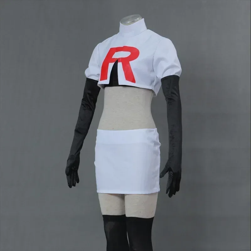 Disfraz de Anime Cosplay del Equipo Raket, Jessie y James, Conjunto Completo de Disfraces Realistas para Mujer y Hombre, Traje Superior Corto