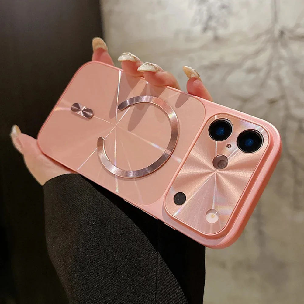 Luxury Glitter Laser Magnetic Phone Case for iPhone 17 16 15 14 13 Pro Max 17Pro Shockproof Cases for iPhone17 16 Pro Max Cover
