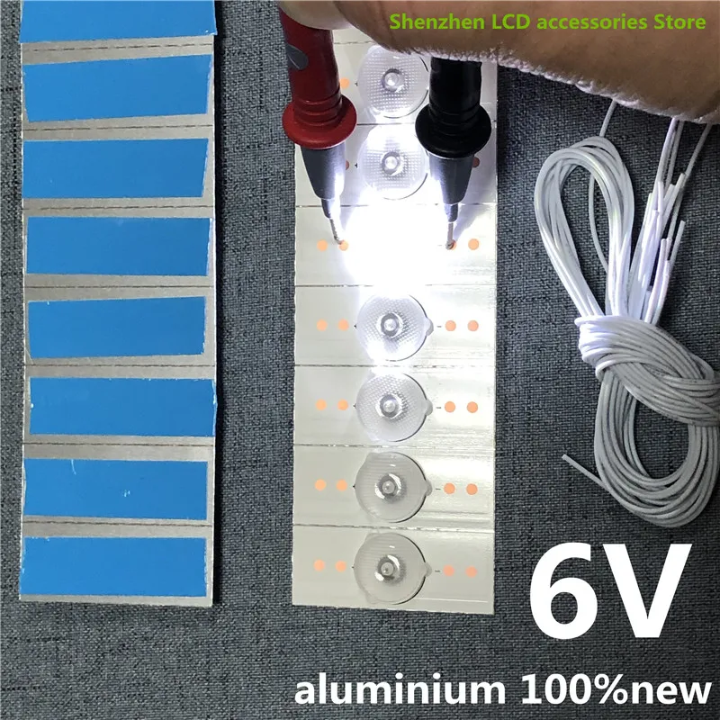 100 Pieces/lot 3V 6V LED Bulbs Diodes with Concave Lens for LED Backlight Strip Repair TV Hisense Changhong 100%NEW