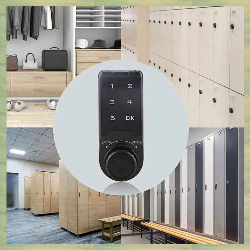 

N15R-4X Combination Lock, Door Digital Electronic Security Cabinet Coded Locker Contact Keypad Password Key Access Lock-B