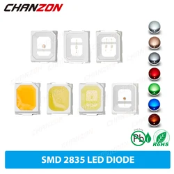 100 pz 2835 SMD LED diodo Chip freddo caldo bianco rosso verde blu giallo 0.2W 0.5W 2V 3V piccolo PCB fai da te montaggio superficiale lampada ad emissione