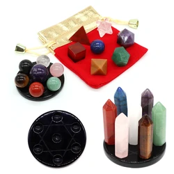 천연 크리스탈 7 차크라 키트 자수정 보석 치유 명상 Reiki Seven Star Array Aura Energy Stones 세트 컬렉션 선물