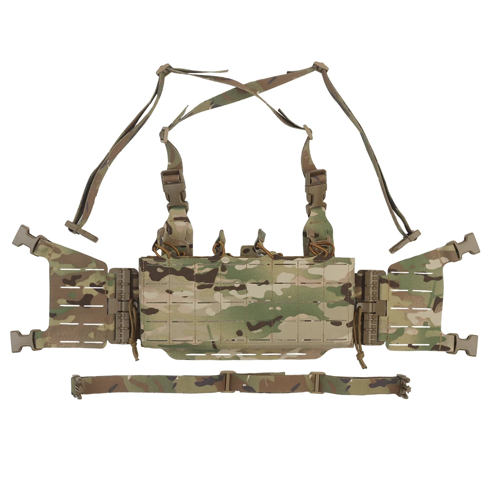 Knight Camo Tactical Chest Rig Built-in Quad 5.56mm Mag Pouch Quick Release Design Molle System Movie Props Tactical Game Vest