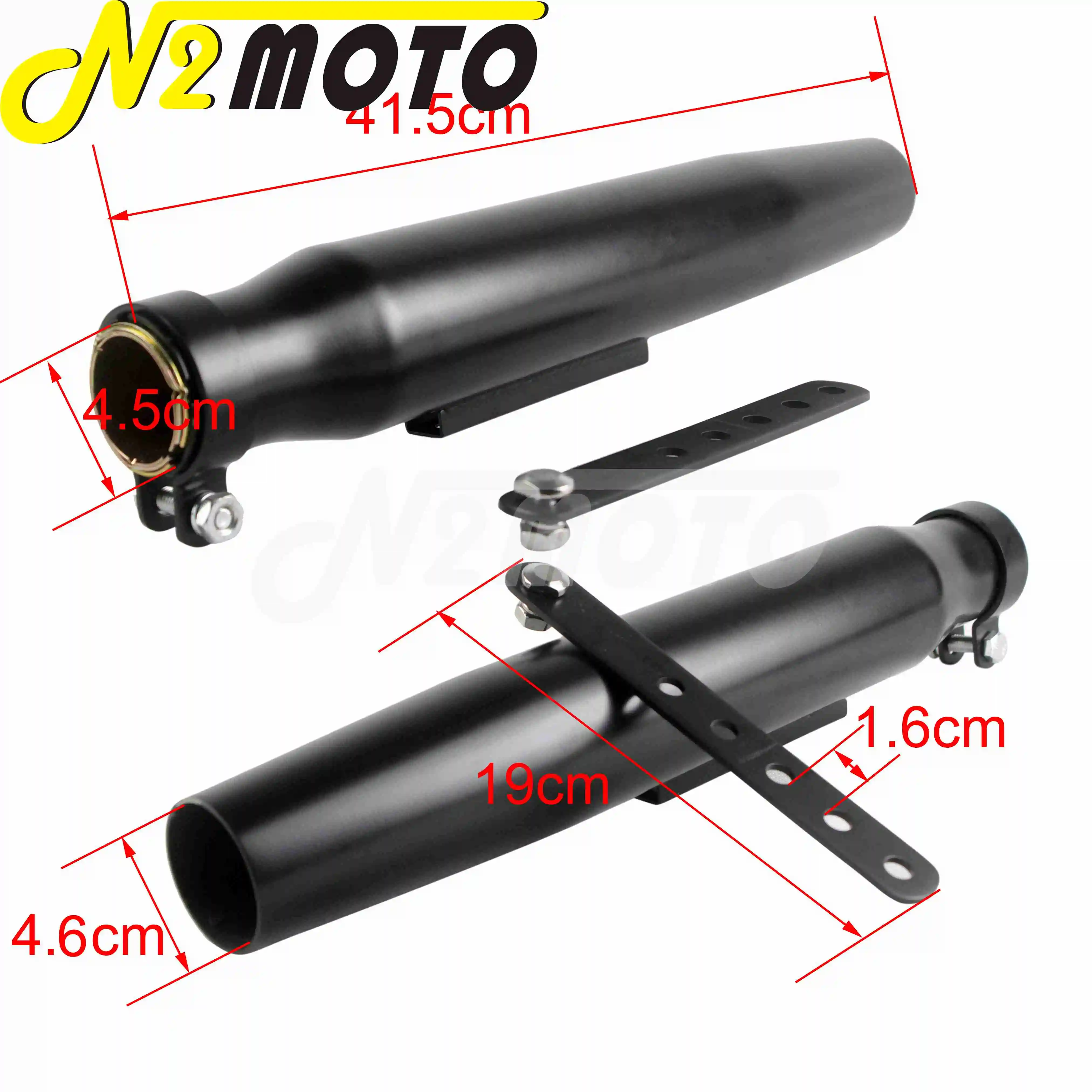 1 Pair Black Motorcycles Tapered Exhaust Pipe Muffler for Vintage Cafe Racer Classic Custom 35mm-41mm Reducer