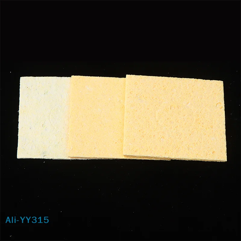 【Y】5 Pz 6*6 CM Saldatura Gialla Spugna Pulita Punta di Saldatura Spugne per Pulizia Cleaner Pad Dissaldatura Saldatore Accessori