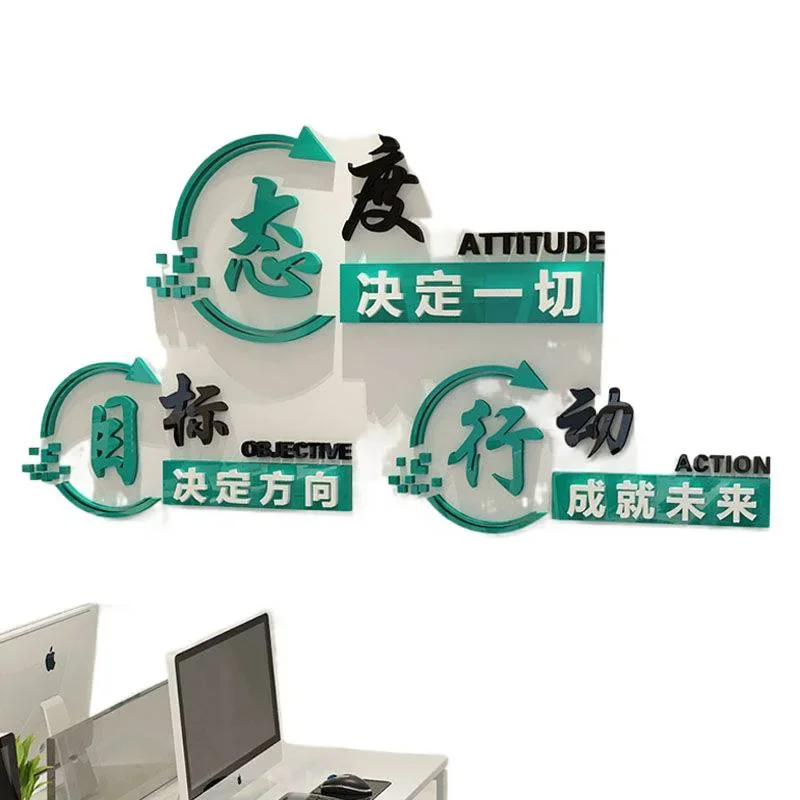 

Office inspirational slogan wall sticker company corporate culture wall conference room background wall team