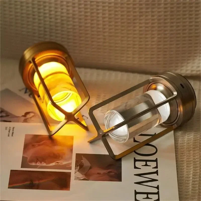 Atmosphere LED Night Light Retro USB Charging rechargeable Decorative bar Table Lamp Decoration Bedroom Desk Lighting battery