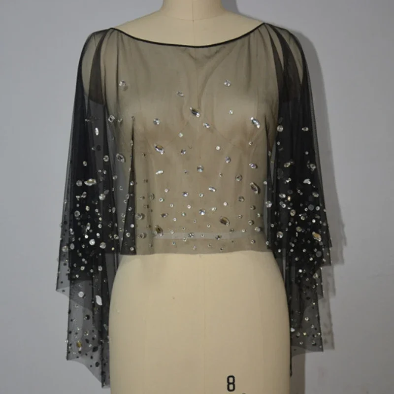 Envolturas de cristal para noche, capa de graduación, vestido Formal, chaquetas Bolero de boda para ocasiones especiales, chal, Vestidos