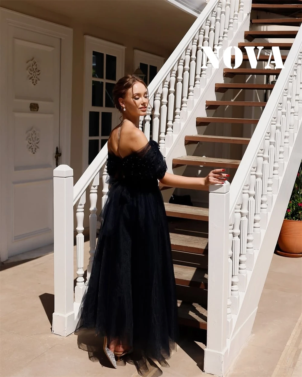 Op maat gemaakte avondjurken van tule van hoge kwaliteit Klassieke off-shoulder homecoming-jurken Elegante jurken voor speciale gelegenheden