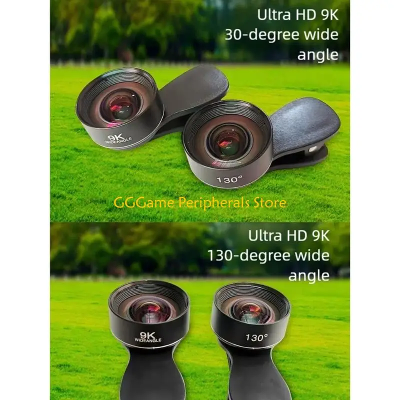 U55B Lensa Ponsel Pintar Universal Rilis Cepat 130 ° Lensa Sudut Lebar Dudukan Klip Kaca untuk Perangkat Ponsel Seri 16 15