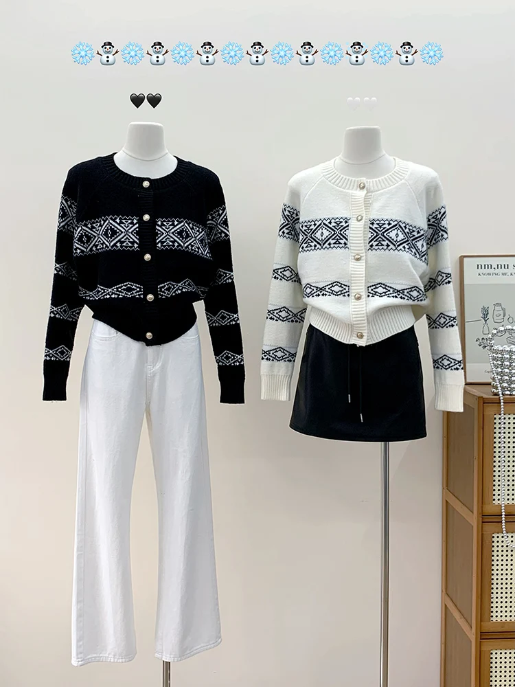 

Autumn Winter New Sweater Cardigans Women Korean Fashion New Casual Loose Thick O-neck Knitted Tops Outerwear