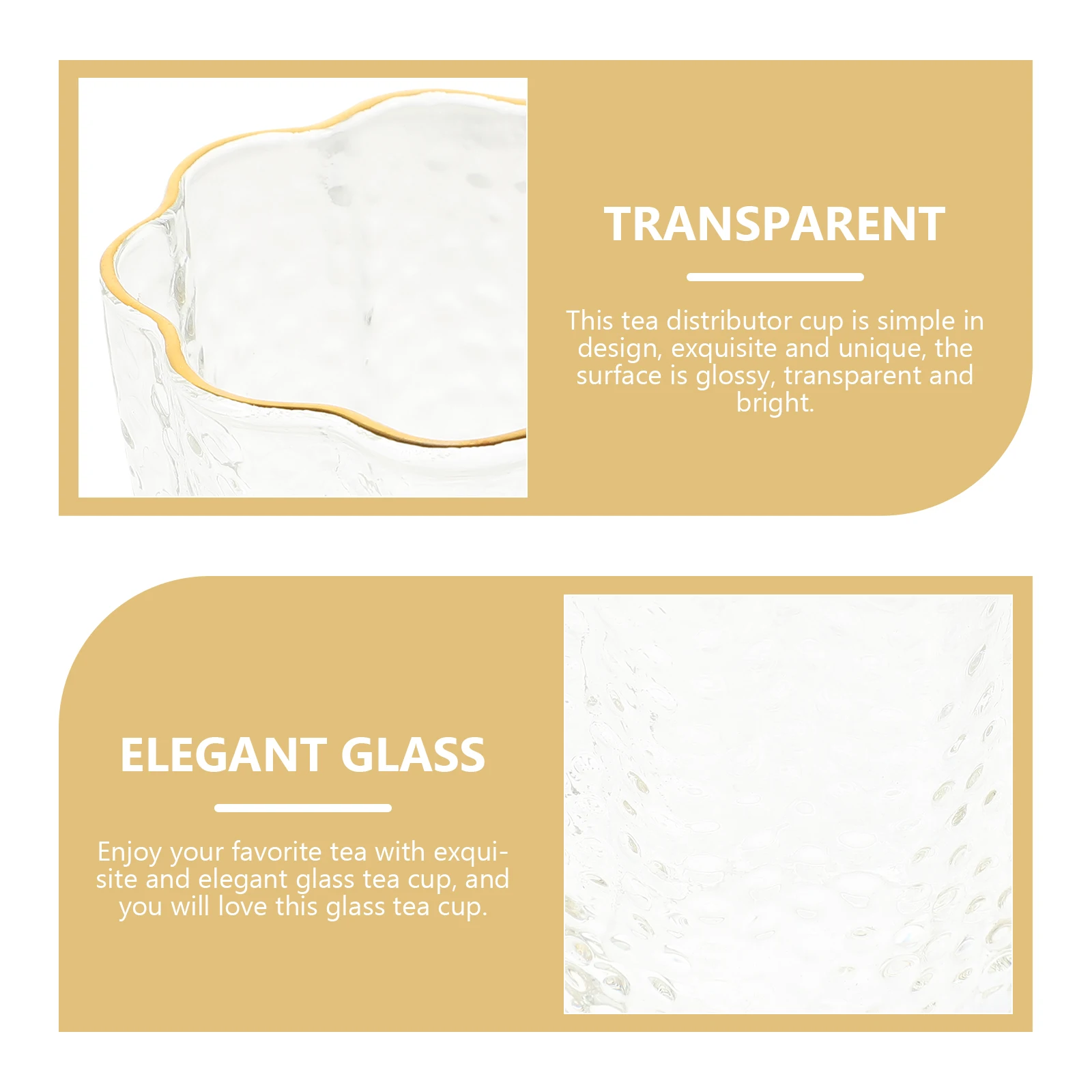 

Glass Tea Dispenser Cup Hammered Texture Design Exquisite Transparent Brewing Cup for Home Office Tea Ceremony Decorative