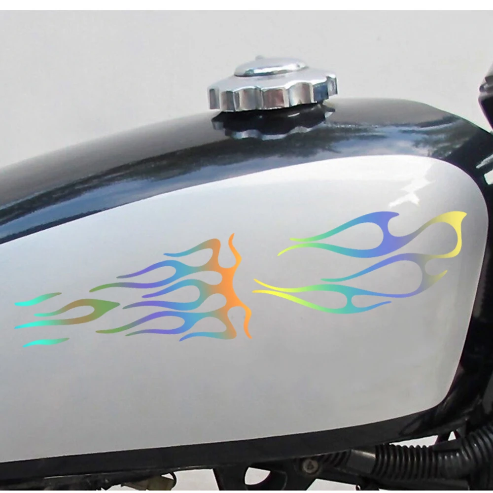 Sticker For Motor Body 4PCS Fire Flame Parts Decoration Waterproof Flame Decal Motorcycle Reflective Stickers