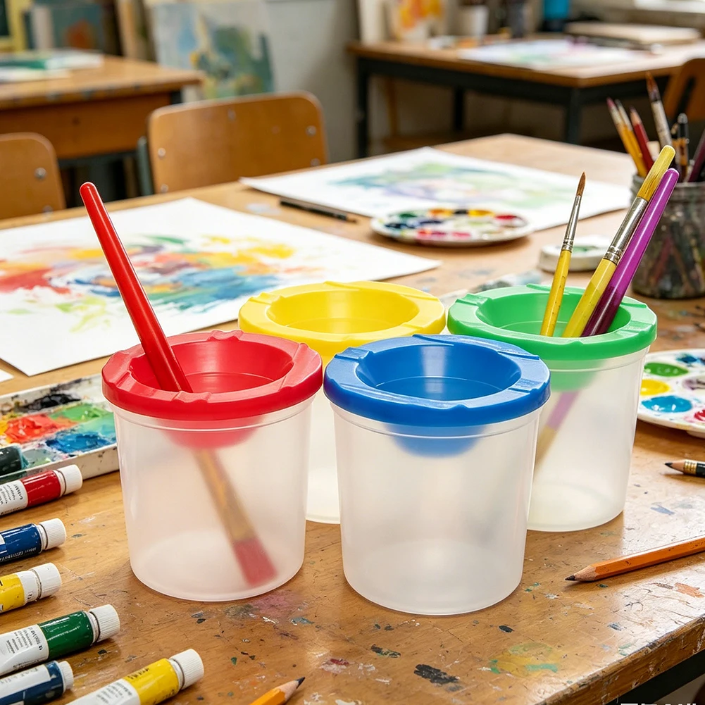 Paint Cups with Colored Lids P - Art Craft Cup ulasan dan harga