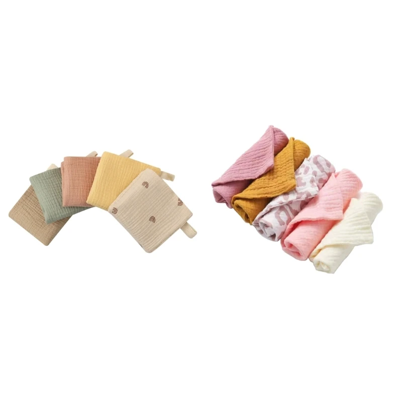 

5x Face Towels for Wash Wipes Bath Towel Burp Cloths Baby Girl Boy Registry Gifts 23x23cm 5 Colors Face Towels Drop shipping