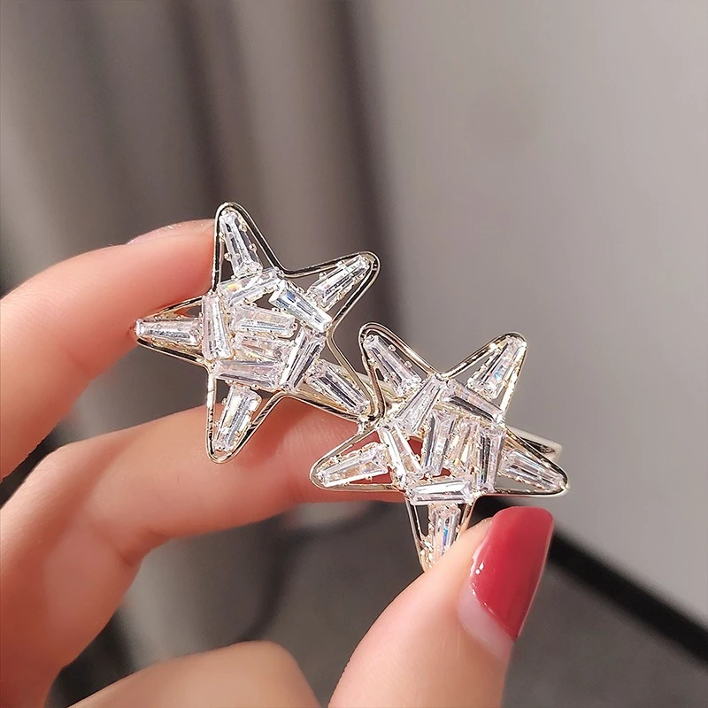 

Crystal Star Hair Claw Clip Mini Size for Women Korean Style French Elegant Daily Styling Premium Rhinestone Headband Substitute