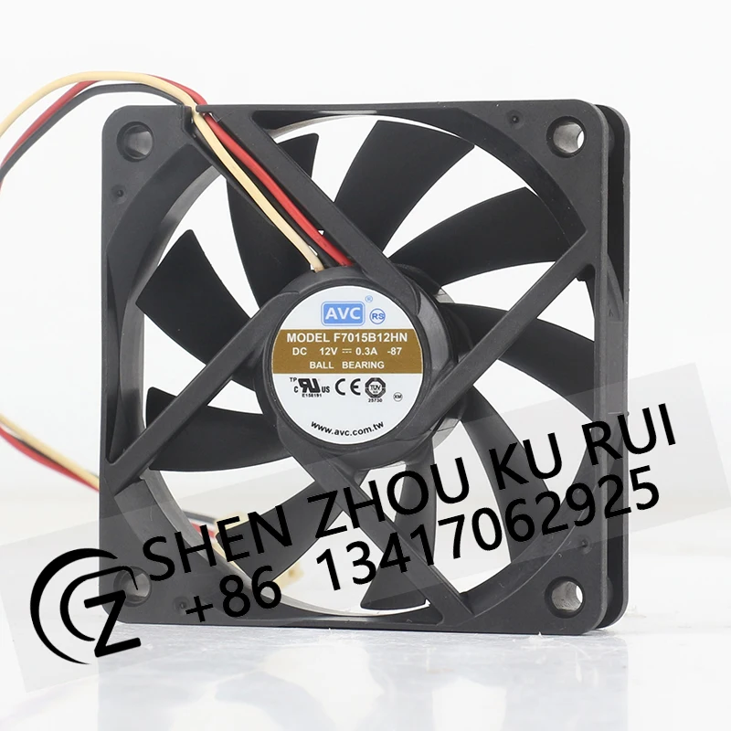 Original New AVC 12V 0.30A 7015 CPU Chassis silent three-wire inverter F7015B12HN cooling fan
