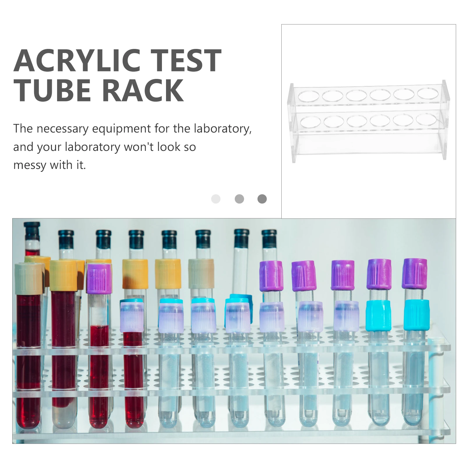 

2-Layer Test Tube Rack 6 Holes Clear Acrylic Tube Organizer Transparent Lightweight Scientific Laboratory Holder