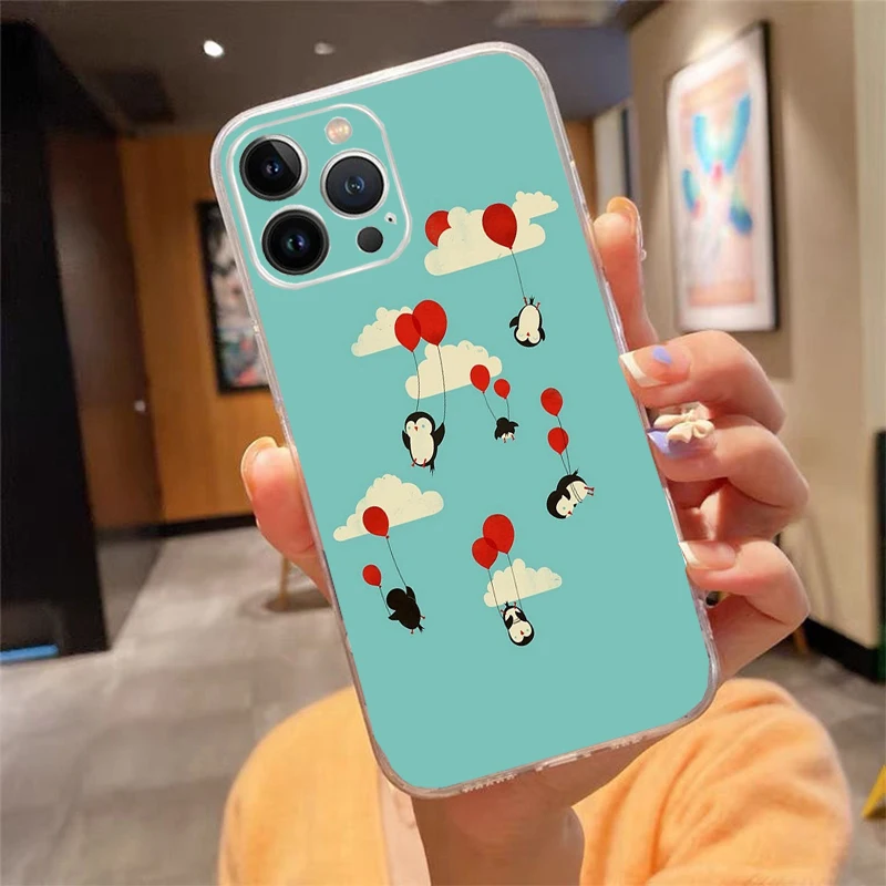 

Phone Case For iphone 17ProMax Air 16 15 14 13 Pro Max 15 16 Pro 15Plus Cute Lovely Penguin