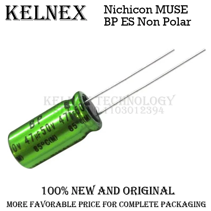 Imagem -04 - Nichicon Muse-capacitor de Áudio Hifi Bipolar bp es Não Polar Nonpolar Pés de Cobre 4.7uf 10uf 22uf 47uf 100uf 16v 25v 50v 10 Peças por Lote