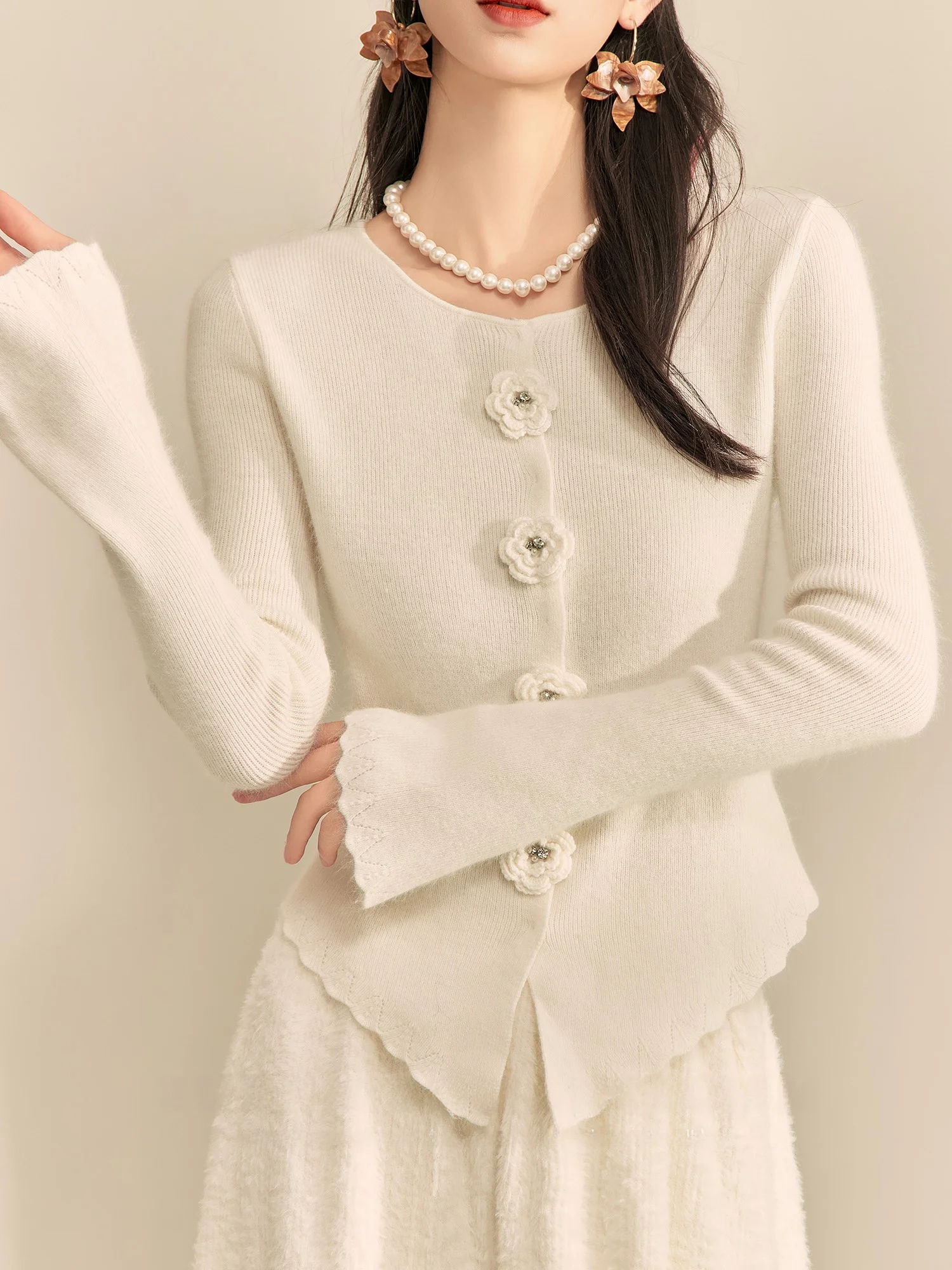 

Slimming White Unique Knitted Base irt Sli Early Autumn Faionable Underwear Yarn Spun adient Color Blo Design