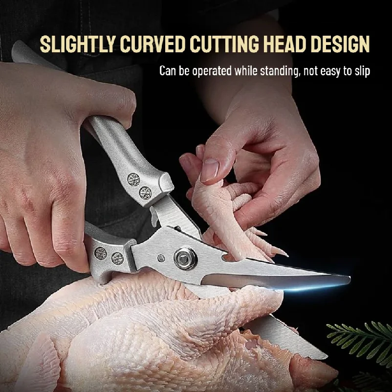 Heavy Duty Kitchen Scissors Multifunctional  Chicken Bone Scissors Stainless Steel Food Scissors For Poultry Fish Bone Cutting