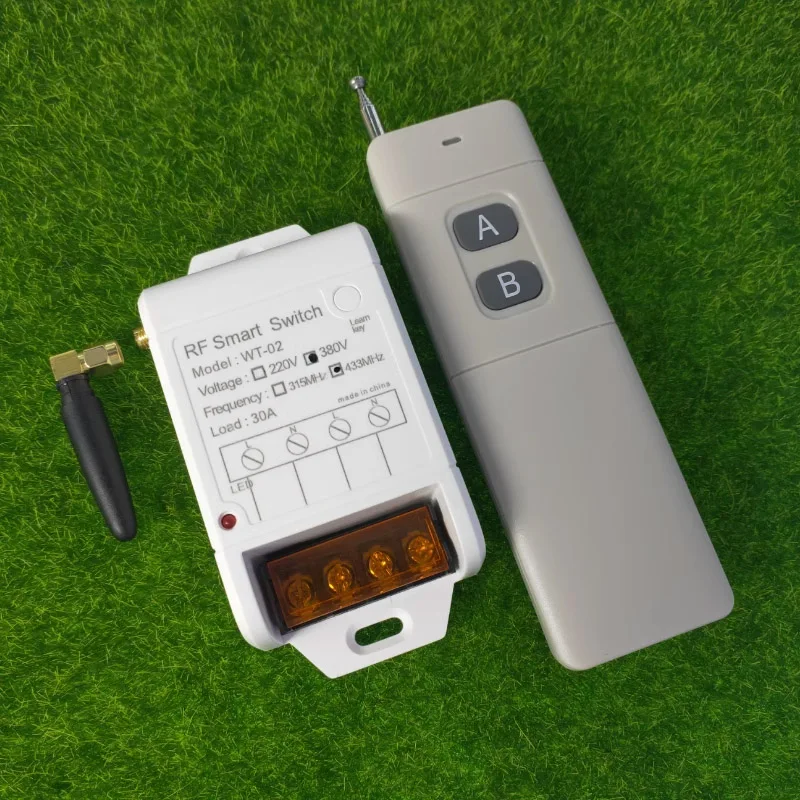 AC 380V RF wireless remote control switch  remot  30A  relay  for  High power Water pump/motor 500m