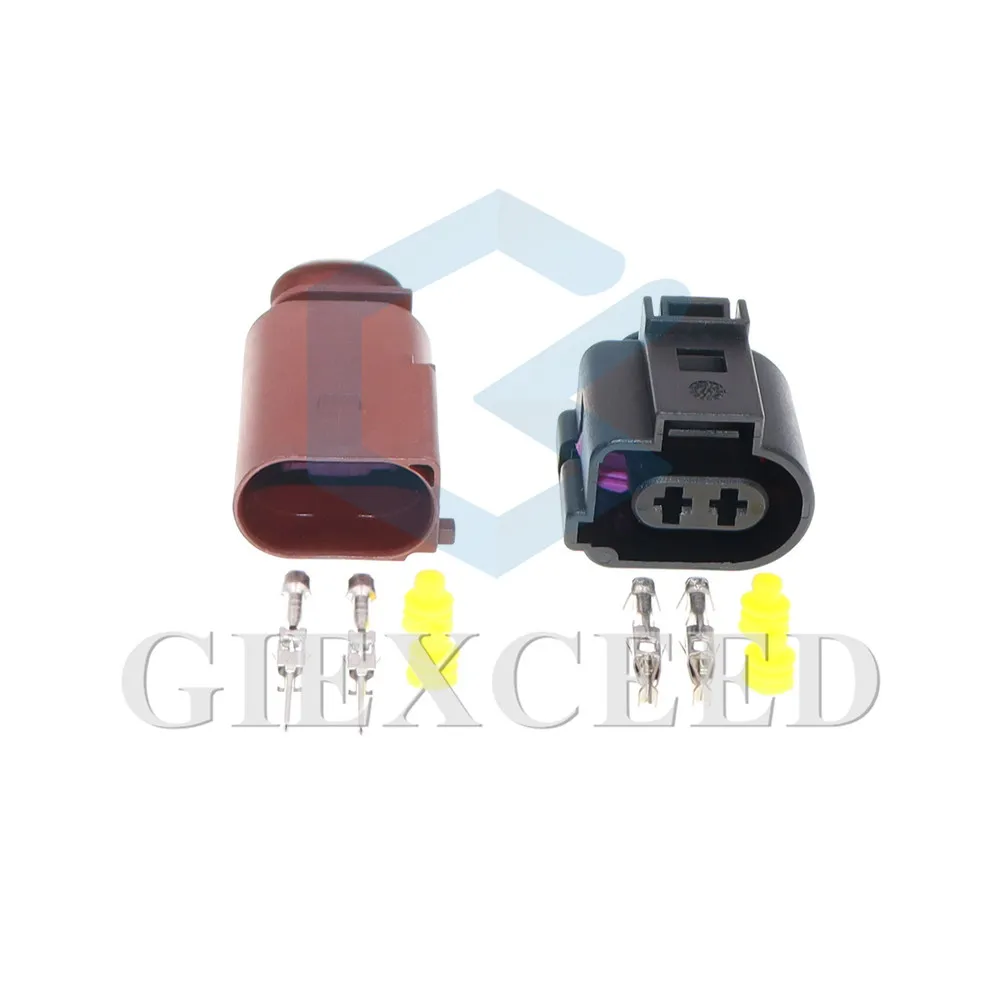 2 Sets 2 Pin AC Assembly 1717693 1717692-3 1J0 973 722 A Automotive Connector Electrical Sealed Socket Car Waterproof For VW