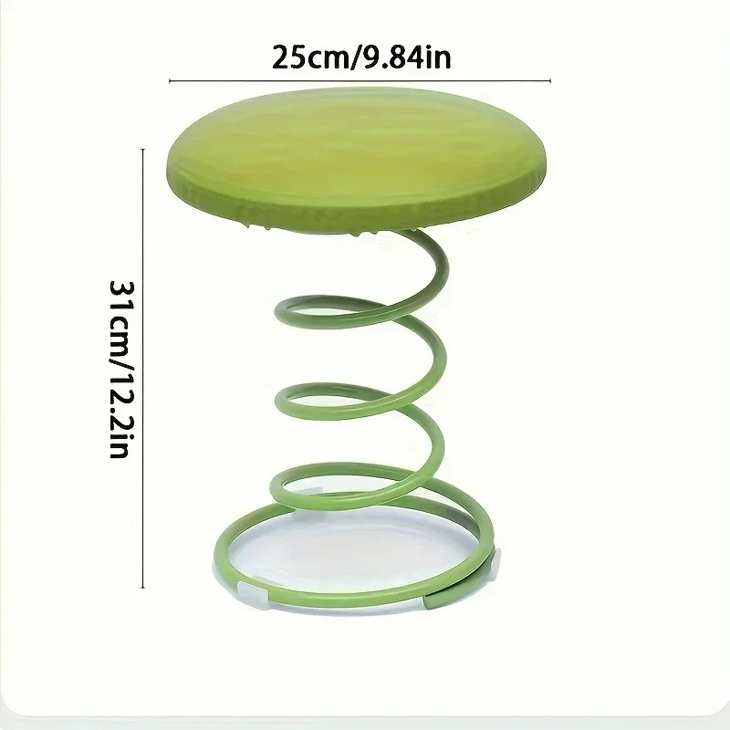 1pc Iron Home Spring Chair, Personality Light Luxury Creative Bar Stool, Fashion Spring Shape Stool For Restaurant Home Bar