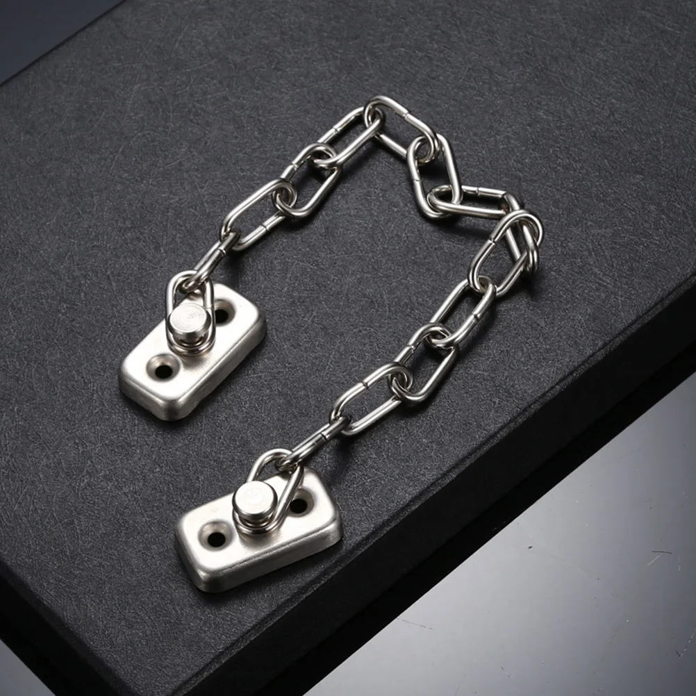 

2Pcs Window Protective Safe Locks Silver Household Chain Locks Heavy Duty Anti-Theft Lock for Sliding Windows Patio Door